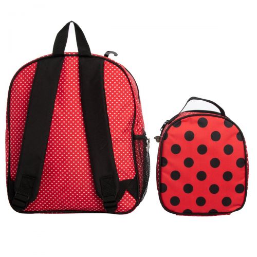  American Girl Wellie Wishers (2 Piece Set) Lady Bug Backpack and Insulated Lunch Bag Set for Kids Travel School