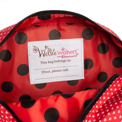  American Girl Wellie Wishers (2 Piece Set) Lady Bug Backpack and Insulated Lunch Bag Set for Kids Travel School
