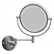 American Imaginations AI-557 8.5-in. W Round LED Mirror With Light Dimmer And Dual 1x/5x Zoom