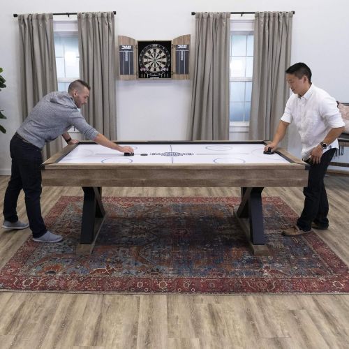  [아마존베스트]American Legend Kirkwood 84” Air Powered Hockey Table with Rustic Wood Finish, K-Shaped Legs and Modern Design