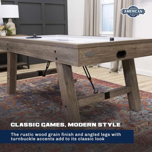  [아마존베스트]American Legend Brookdale Air-Powered Hockey Table with Rustic Wood Grain Finish, Angled Legs and Turnbuckle Accents Brown AL1005W