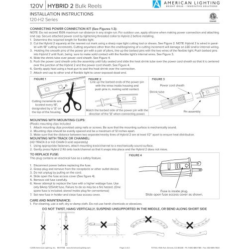  American Lighting H2-KIT-12-WH LED Hybrid2 Accent Lighting Kit, Dimmable, 5000K Bright White, 120V, 36-Watts, 12-Foot