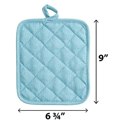  [아마존베스트]American Linen 8 Pack Heavy Pot Holder (Aqua)