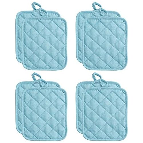  [아마존베스트]American Linen 8 Pack Heavy Pot Holder (Aqua)