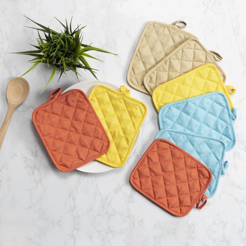  [아마존베스트]American Linen 8 Pack Heavy Pot Holder (Aqua)