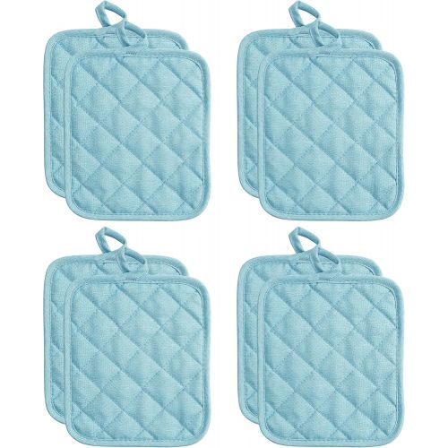  [아마존베스트]American Linen 8 Pack Heavy Pot Holder (Aqua)