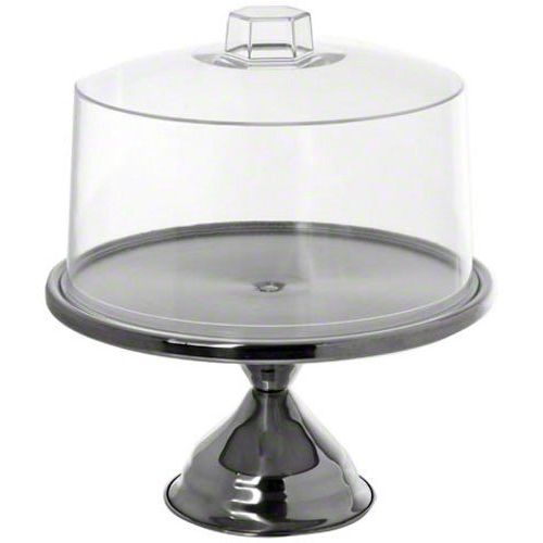  American Metalcraft (19SET) 13-1/2 Round Stainless Steel Cake Stand w/Cover