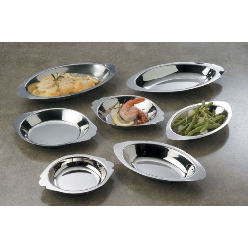  American METALCRAFT, Inc. American Metalcraft AR080 Au Gratin Dishes, 7.25 Length x 5.687 Width, Silver