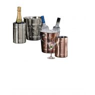 American Metalcraft WB9 Hammered Stainless Steel Champagne Service Bucket, Silver, 5-Quart