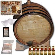 Barrel Aged Whiskey Making Kit - Create Your Own Highland Malt Scotch Whisky - The Outlaw Kit from Skeeters Reserve Outlaw Gear - MADE BY American Oak Barrel (Natural Oak, Black Ho
