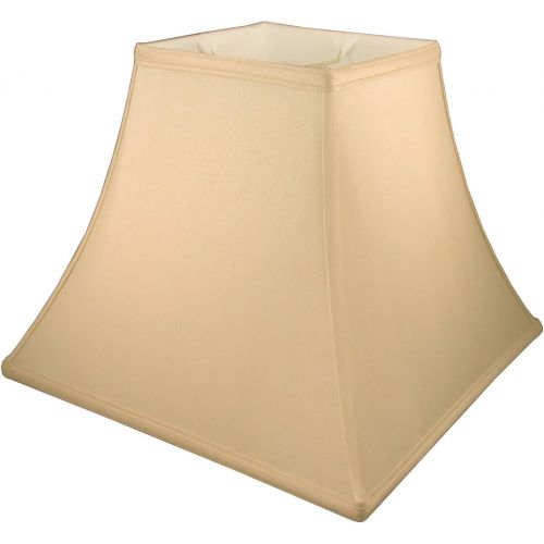  American Pride Lampshade Co. American Pride 7.5x 18x 11 Square Soft Shantung Tailored Lampshade, Honey