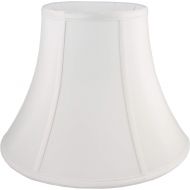 American Pride Lampshade Co. American Pride 7x 14x 12.5 Round Soft Shantung Tailored Lampshade, Off-white