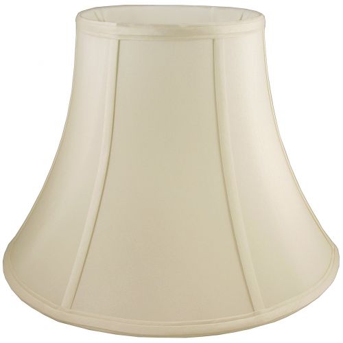  American Pride Lampshade Co. American Pride 8x 16x 11.5 Round Soft Shantung Tailored Lampshade, Eggshell