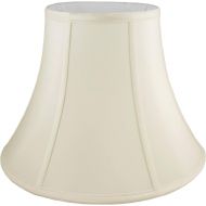 American Pride Lampshade Co. American Pride 10x 20x 14 Round Soft Shantung Tailored Lampshade, Eggshell