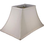 American Pride Lampshade Co. American Pride (4.5x7) x 9 x (14x8) Rectangle Soft Shantung Tailored Lampshade, Off-white