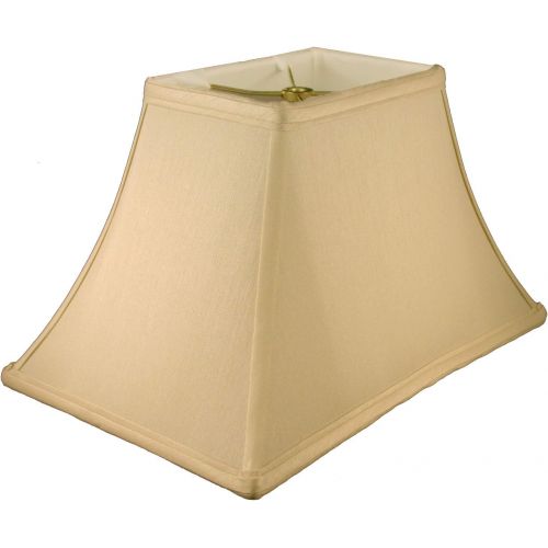  American Pride Lampshade Co. American Pride (4.5x7) x 9 x (14x8) Rectangle Soft Shantung Tailored Lampshade, Off-white