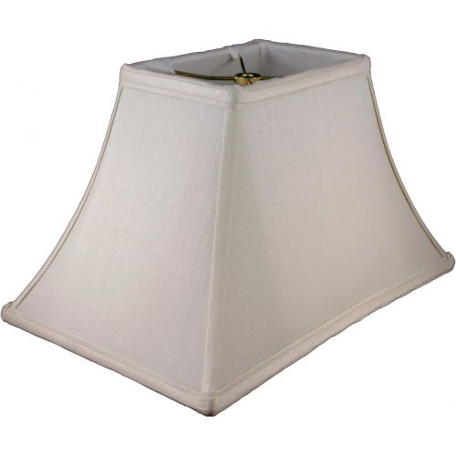  American Pride Lampshade Co. American Pride (4.5x7) x 9 x (14x8) Rectangle Soft Shantung Tailored Lampshade, Off-white