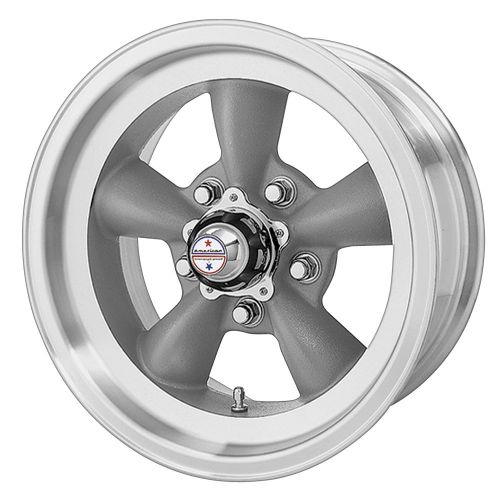  American Racing Custom Wheels VN105 Torq Thrust D Torq Thrust Gray Wheel With Machined Lip (15x10/5x120.7mm, -44mm offset)