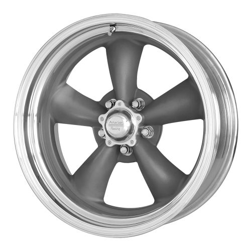  American Racing VN215 Classic Torq Thrust II 1 Pc Mag Gray Wheel with Center Polished Barrel (17x8/5x114.3mm, +8mm offset)