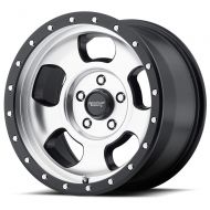 American Racing AR969 Ansen Off Road Wheel with Machined Finish and Satin Black Ring (16x8/6x139.70mm, 0 offset)