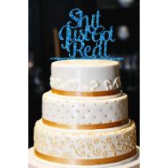 American Sign Letters Shit Just Got Real Wedding Cake Topper, Wedding Cake Topper, Engagement Cake Topper, Funny Wedding Cake Topper, Gold Glitter Cake Topper (7, Glitter Royal Blue)