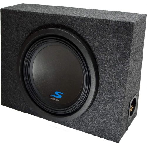  American Sound Connection Alpine Bundle Compatible with Universal Vehicles S-W12D4 Single 12 Loaded Sub Box Enclosure