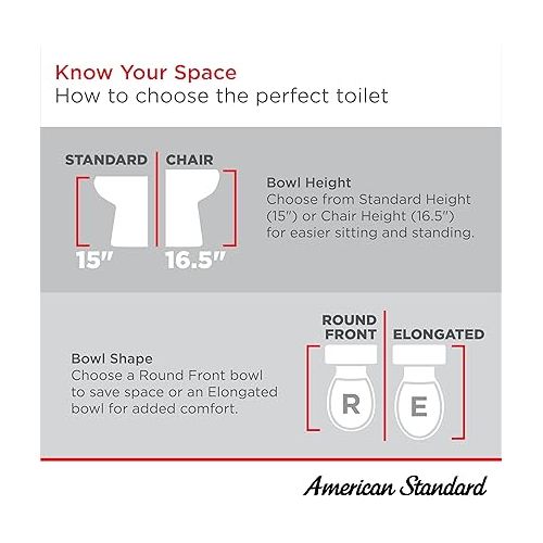  American Standard 613AA001.020 Champion 4 One-Piece Toilet with Toilet Seat and Wax Ring, Elongated Front, Chair Height, White, 1.6 gpf