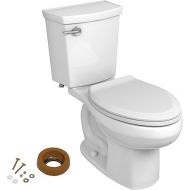 American Standard 606CA001.020 H2Optimum Two-Piece Toilet with Toilet Seat and Wax Ring, Elongated Front, Standard Height, White, 1.1 gpf