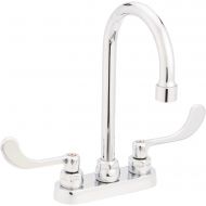 American Standard 7500.145.002 Monterrey Centerset 0.5 Gpm Lavatory Faucet with Gooseneck Spout and VR Metal Lever Handles Less Drain, Polished Chrome