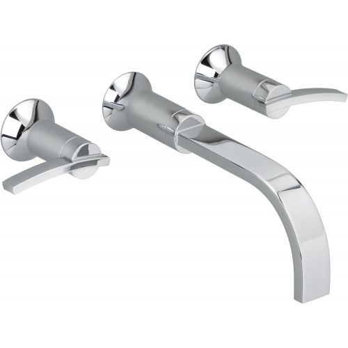  American Standard 7430.451.002 Berwick 2 Lever Handle Wall Mount Lavatory Faucet, Polished Chrome