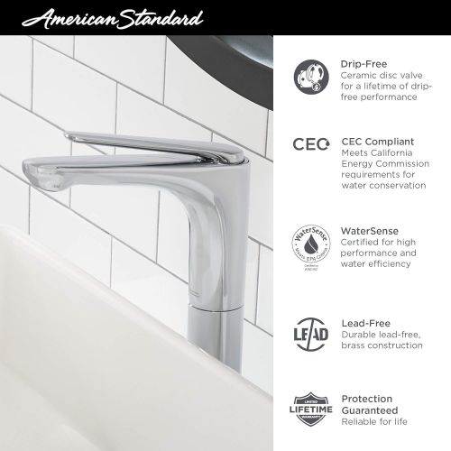  American Standard 7105152.002 Studio S 1-Handle Vessel Bathroom Faucet, Polished Chrome