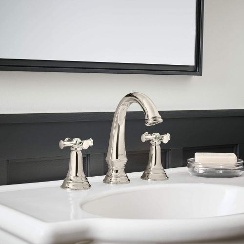  American Standard 7052827.013 Delancey Widespread Bathroom Faucet with Cross Handles, Polished Nickel