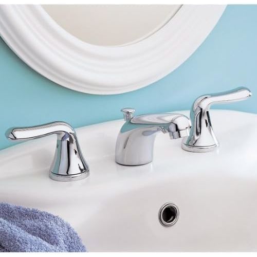  American Standard 3875.501.002 Colony Soft Double-Handle Widespread Lavatory Faucet with Lever Handles and Pop-Up, Polished Chrome