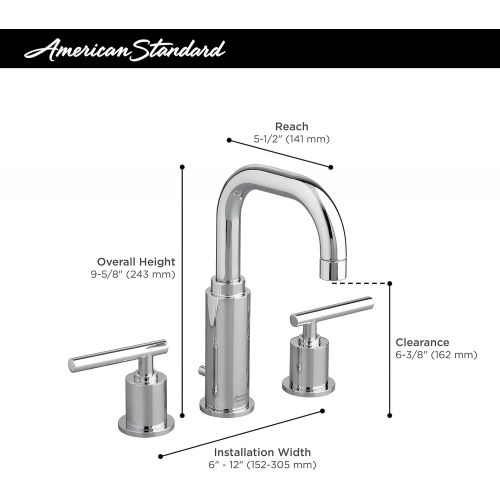  American Standard 2064.831.002 Serin Widespread Bathroom Sink Faucet with Metal Pop-Up Drain, Chrome