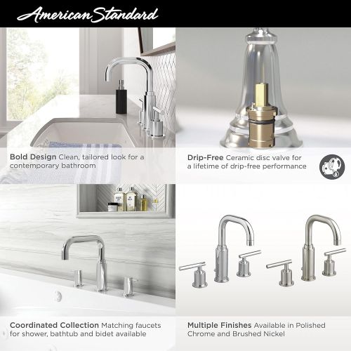  American Standard 2064.831.002 Serin Widespread Bathroom Sink Faucet with Metal Pop-Up Drain, Chrome
