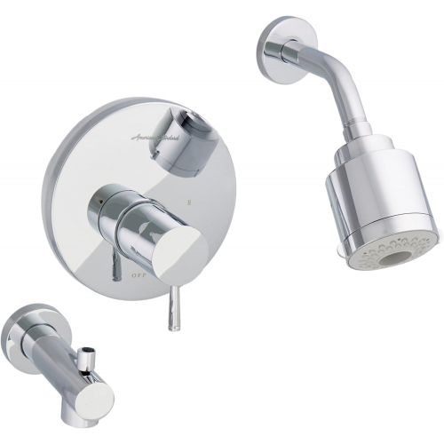  American Standard T064508.002 Serin Pressure Balance Bath and Shower Trim with Flowise 3-Function Showerhead, Polished Chrome