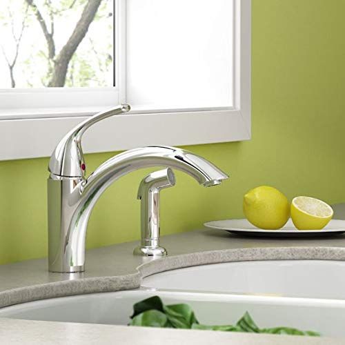  American Standard 4433.001.002 Quince Single Lever Handle Kitchen Faucet with Side Spray, Polished Chrome