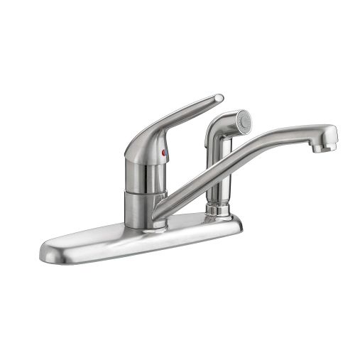  American Standard 4175703.0750000002 2.2 GPM Colony Choice 1-Handle Kitchen with Baseplate Mounted Side Spray Faucet, Stainless Steel