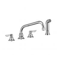American Standard 6404141.002 Monterrey 8 Widespread Tubular Swivel Spout Kitchen Faucet with Side Sprayer, Polished Chrome