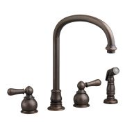 American Standard 4751.732.224 Hampton Bottom Mount Hi-Arc Kitchen Faucet with Sidespray, Oil Rubbed Bronze