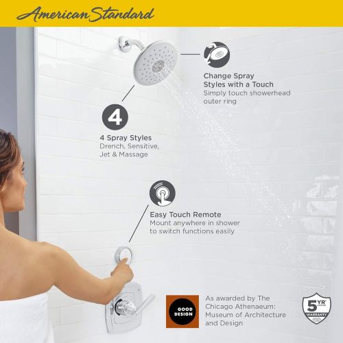  American Standard 9035474.002 Spectra+ eTouch 4-Function Shower Head, 2.5 GPM, Polished Chrome