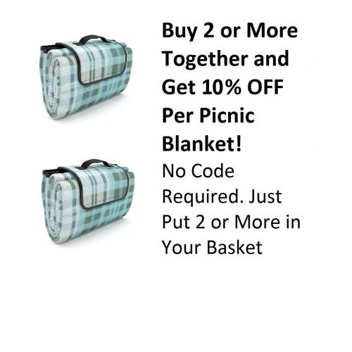  American Summertime Picnic Blanket Extra Large Family Size and 100% Waterproof So No More Wet Fannies | Premium Quality | Fleece Outdoor Tote Rug | Plus Unique Drawstring Storage Sackpack Bag | The Co