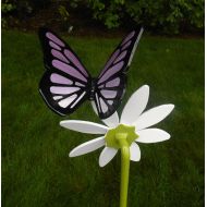 /AmericanSculptureArt Butterfly garden Sculpture, Garden Metal Art, Garden Stake, Flower Metal Sculpture, Commercial Garden Art, Garden Memorial Sculpture