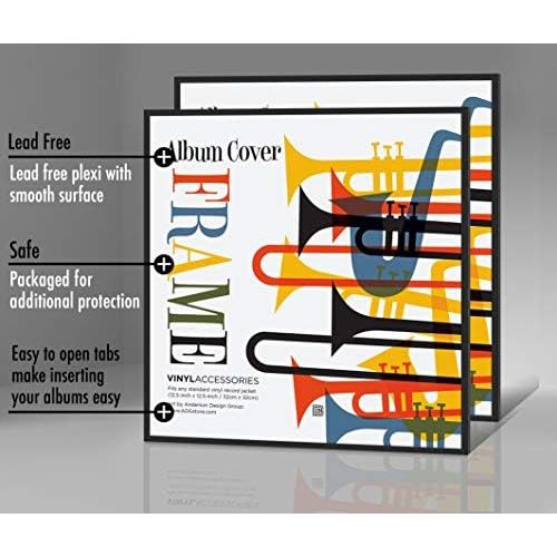  [아마존베스트]Americanflat 24 Pack Album Frames - Display Album Covers 12.5x12.5 - Hanging Hardware Installed - No Assembly Required - Easy to Use Album Frames, Album Cover Frames