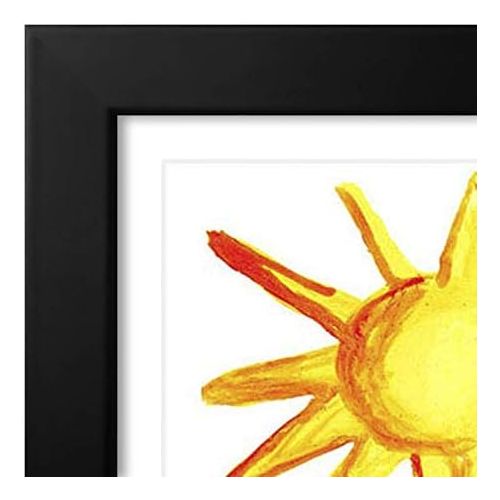  Americanflat Black Kids Artwork Picture Frame | Displays Artwork Sized 8.5x11 with Mat and 10x12.5 Without Mat. Shatter-Resistant Glass. Hanging Hardware Included!