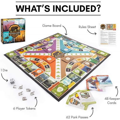  Americanflat National Park Adventure Board Game for Family and Kids Ages 7 & Up, 2-6 Players with Artwork by Anderson Design Group