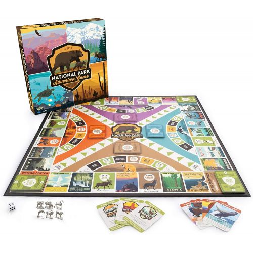  Americanflat National Park Adventure Board Game for Family and Kids Ages 7 & Up, 2-6 Players with Artwork by Anderson Design Group