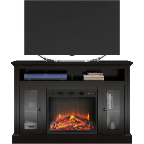  [아마존베스트]Ameriwood Home Chicago Electric Fireplace TV Console for TVs up to a 50, Espresso,1764096PCOM