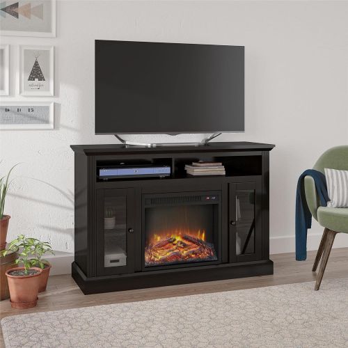  [아마존베스트]Ameriwood Home Chicago Electric Fireplace TV Console for TVs up to a 50, Espresso,1764096PCOM