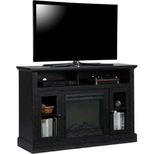  Ameriwood Home Chicago Fireplace TV Stand for TVs up to 50, Black
